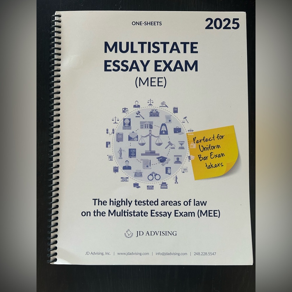 JD Advising - 2025 Multistate Essay Exam (MEE) 2025 One-Sheets
